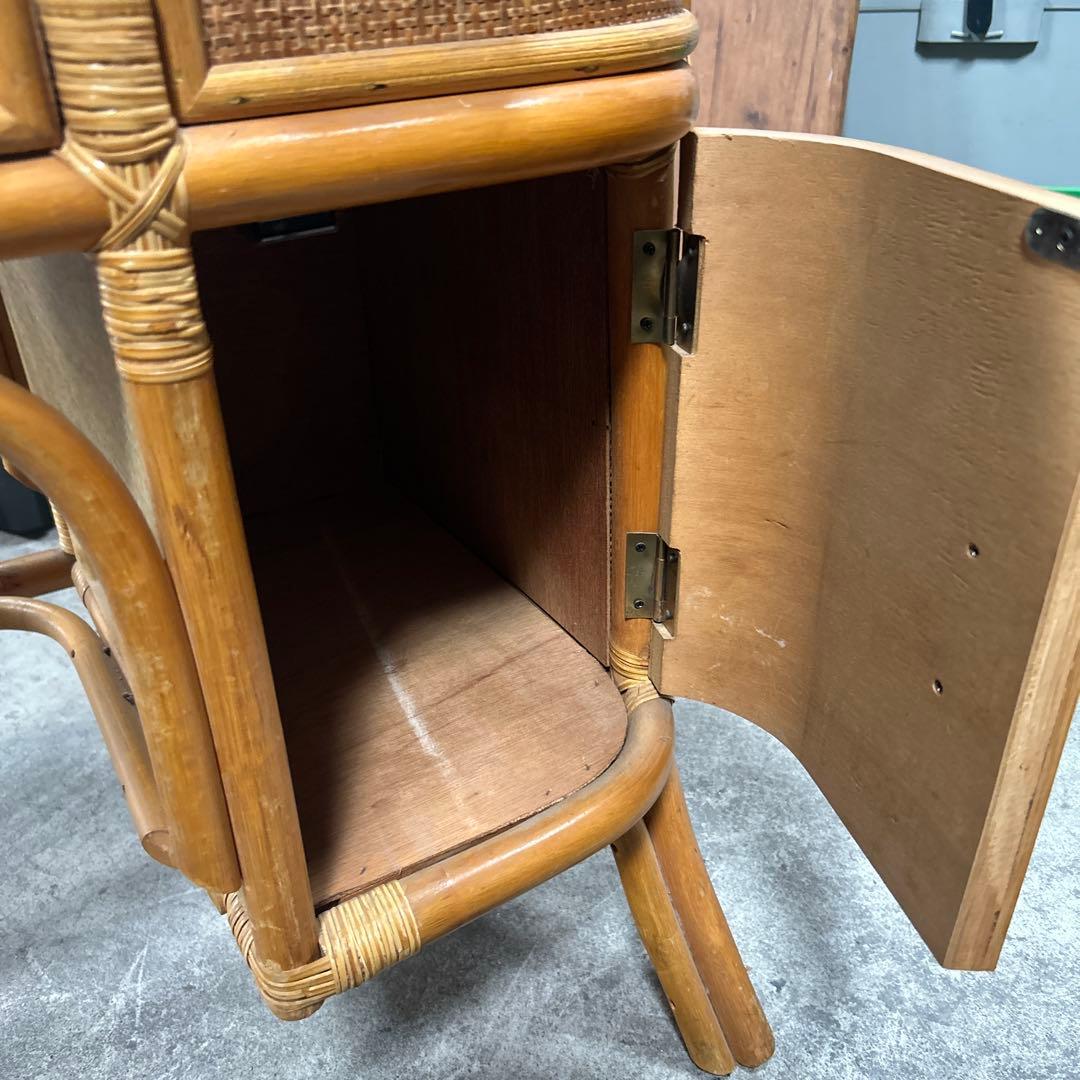 ラタン製ドレッサー・鏡台 アーチ型ミラー