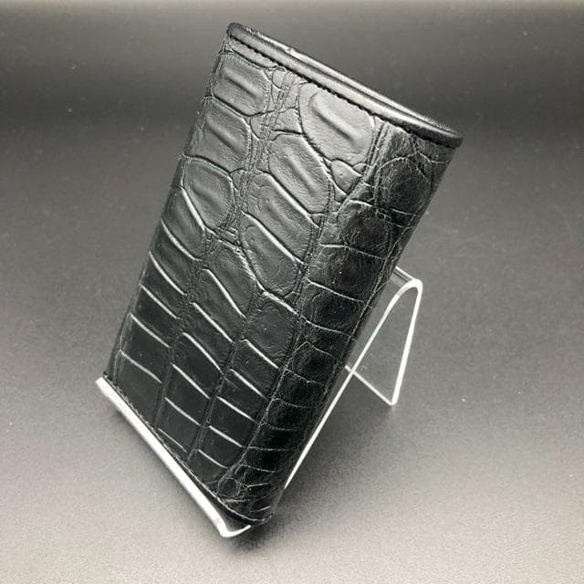 フォロー割適用　受注生産品　本物クロコ　シャム　クロコダイル　キーケース BK