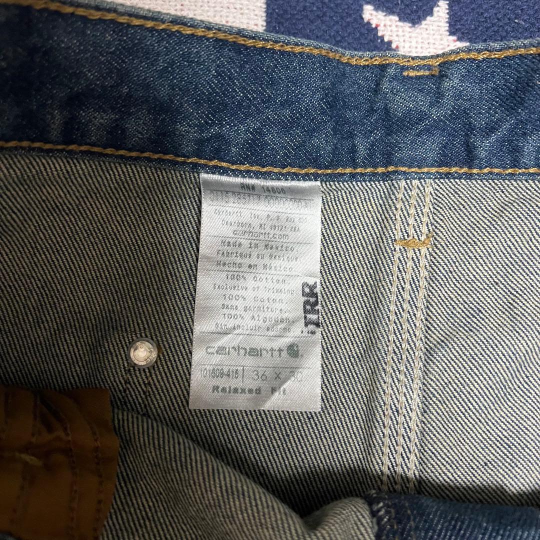 希少carhartt デニムカーハートダブルニーペインター イレギュラー品 美品