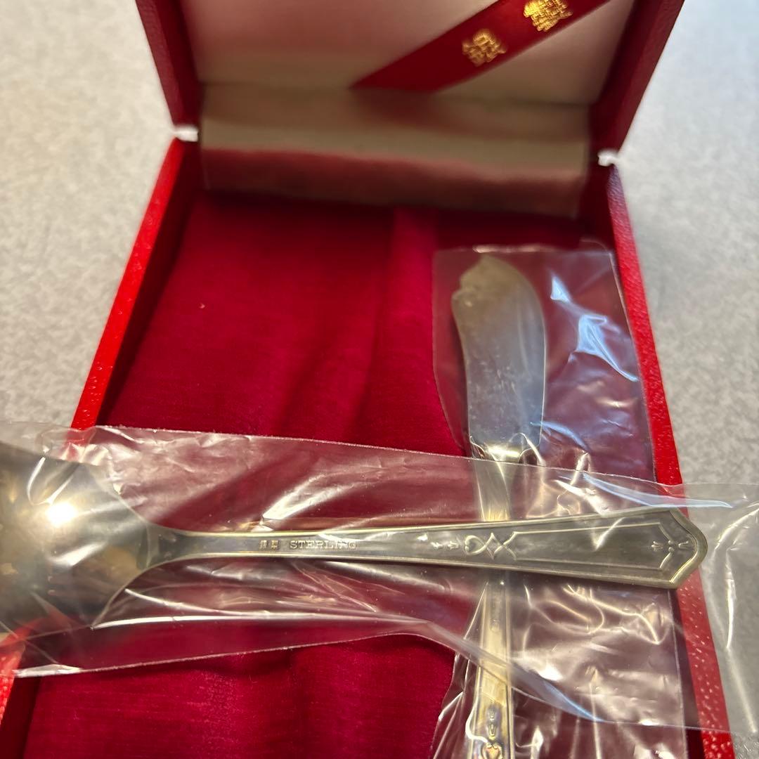 銀製　スプーンバターナイフセット