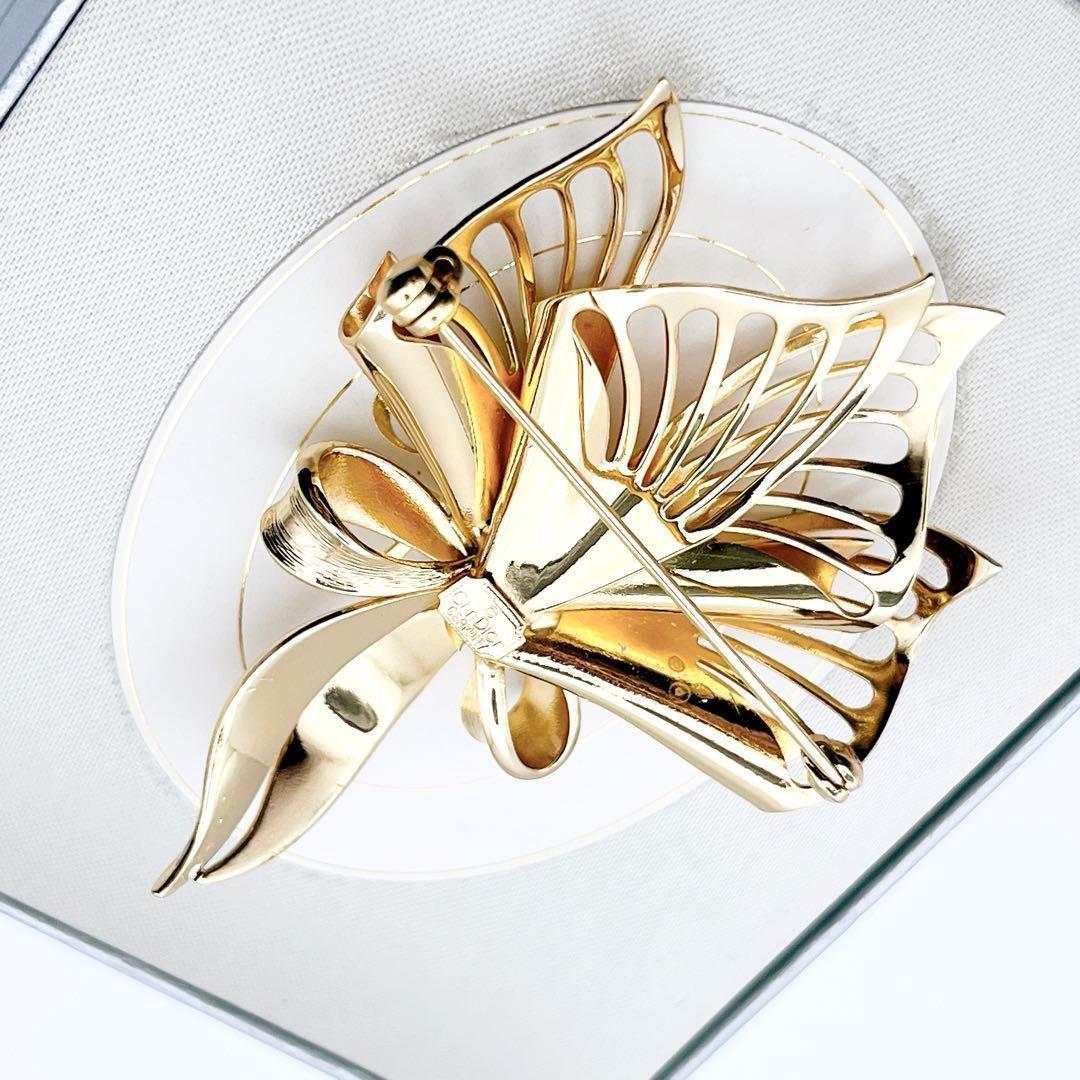 2186　保存箱付き美品✨Dior　ブローチ　大ぶり　CD　ロゴ　希少　刻印