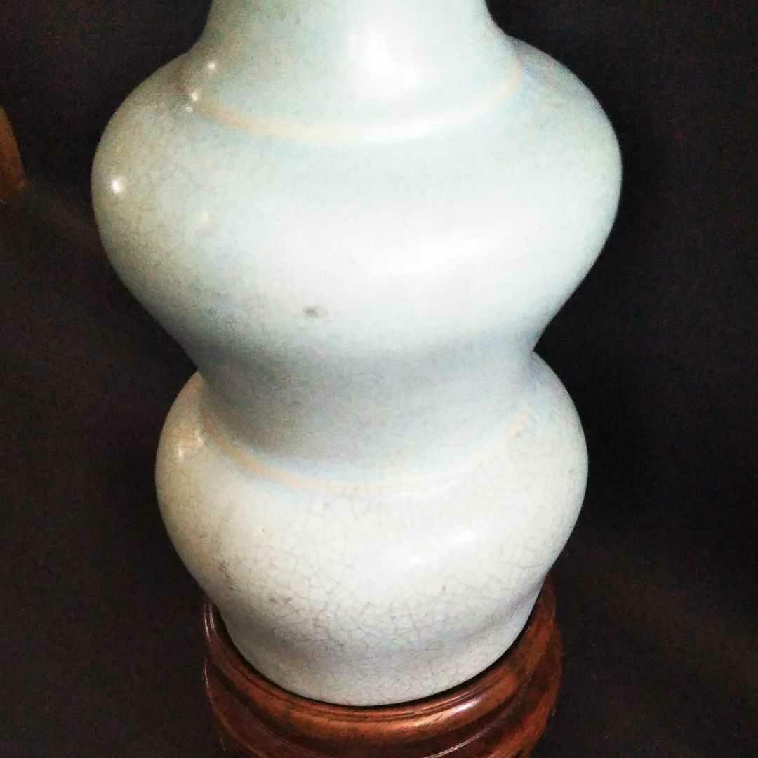 ※中国古美術/青磁隻耳龍瓶/