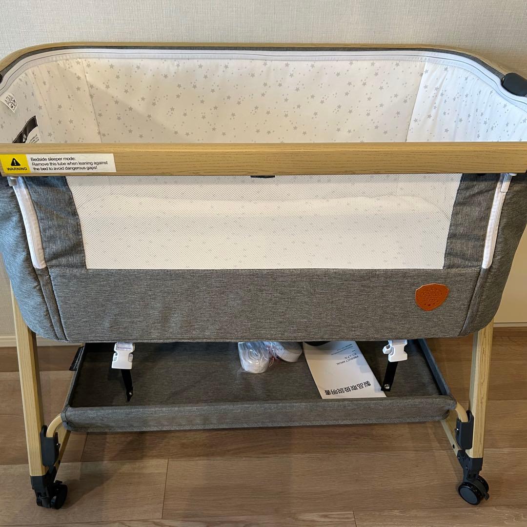 HZDMJ 2024新型ベビーベッド グレー 折畳可能