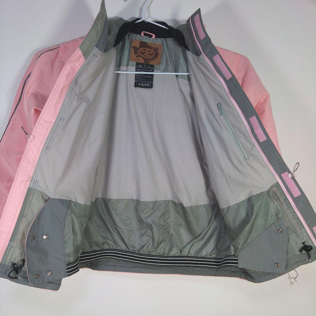 レディース　L　スキー　スノーボードウェア　上下セット　ピンク　ブラウン　ベルト