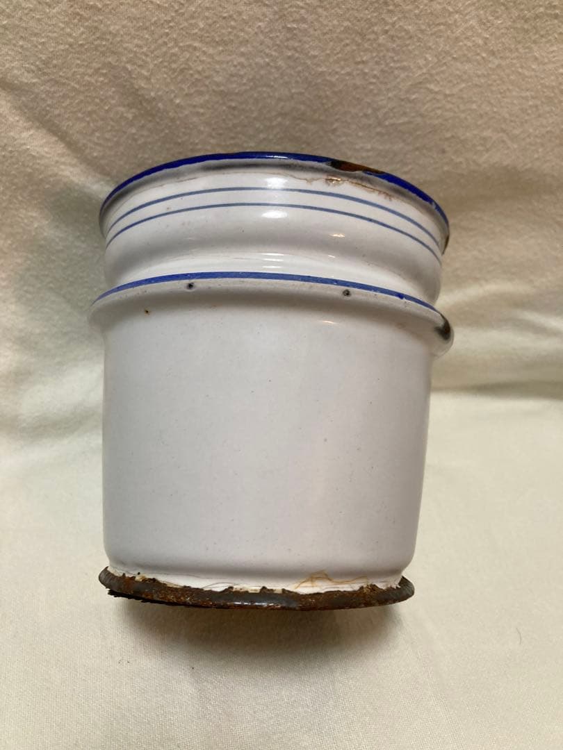 ホーローポットローズ柄フランスアンティーク