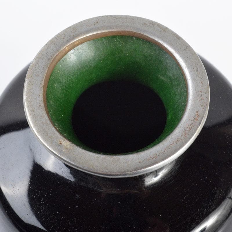 ターちゃん　七宝焼　古七宝　花文　小瓶　唐木台付　M　R4256