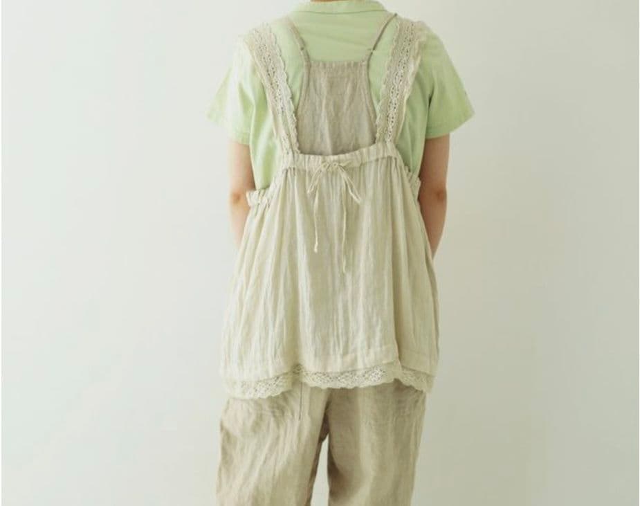 ネストローブ　nest Robe　リネン×レースキャミソール