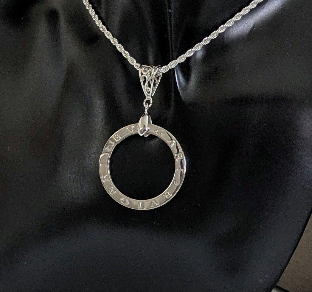 【超美品】ブルガリ キーリング シルバーネックレス 専用保存ケース付き