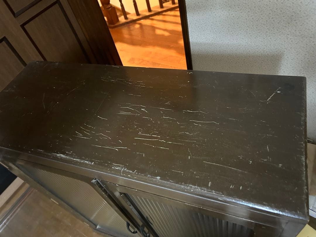 昭和初期　レトロ　本棚　ガラス扉　アンティーク