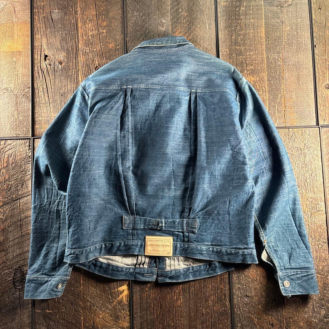 古着　USA製　リーバイス　プリーツブラウス　42 L レザーパッチ　希少.