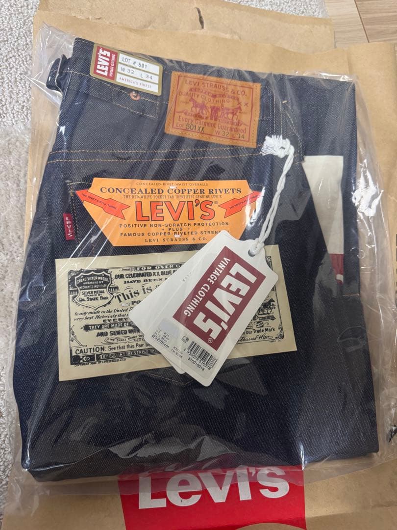 Levi's 未使用未開封1937年復刻501XX 37501 【W32L34】
