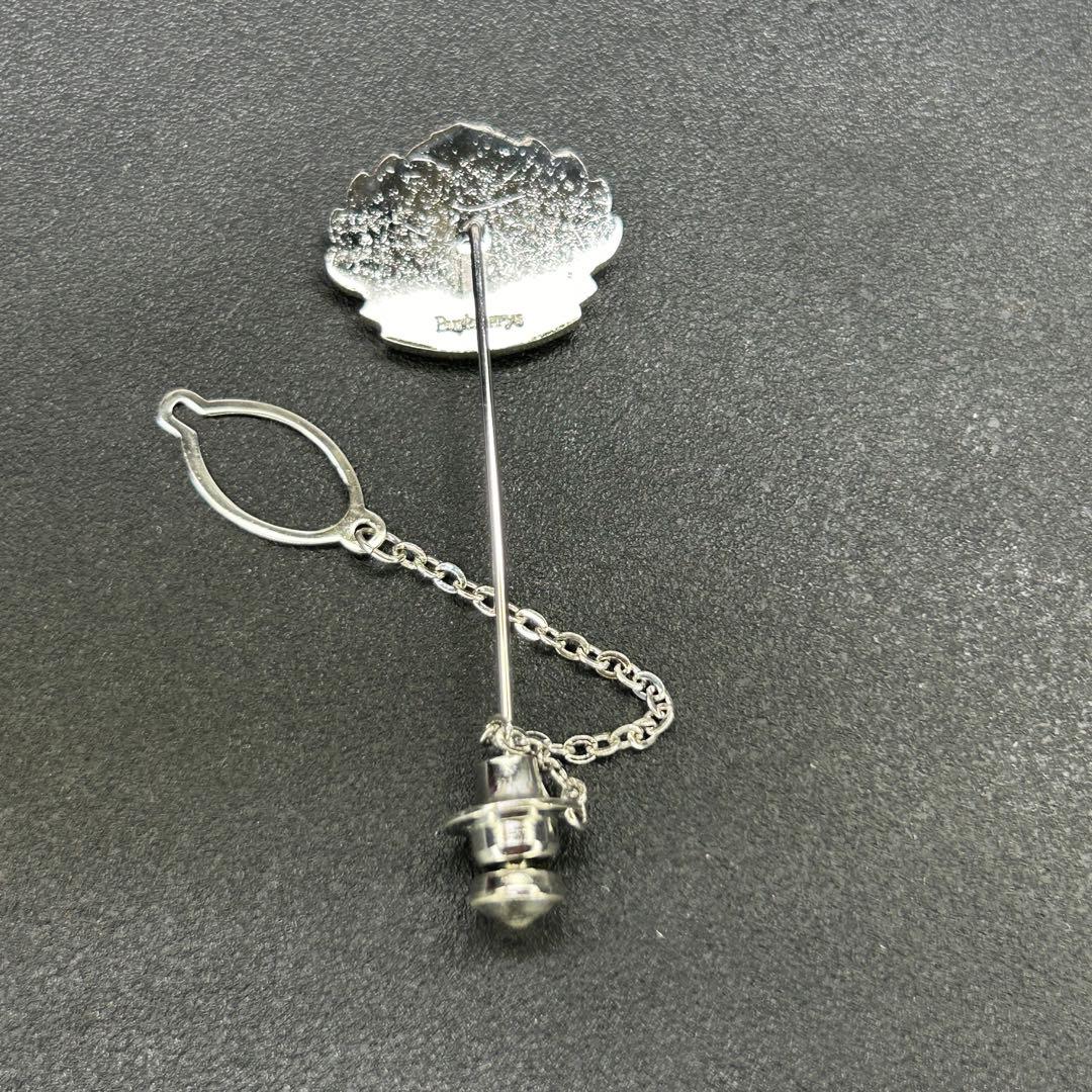 極美品　バーバリー　シルバーにゴールドホースロゴ　ラペルピン　ピンブローチ