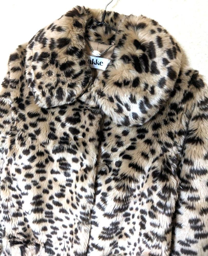 jakke　ジャッキー　ファーコート　レオパード　ボアコート　美品　エコファー