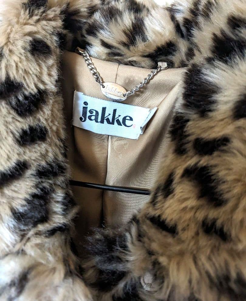 jakke　ジャッキー　ファーコート　レオパード　ボアコート　美品　エコファー