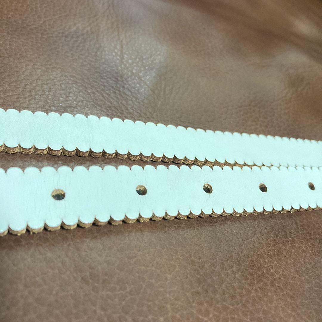 COMME des GARÇONS スカラップホワイトレザーベルト