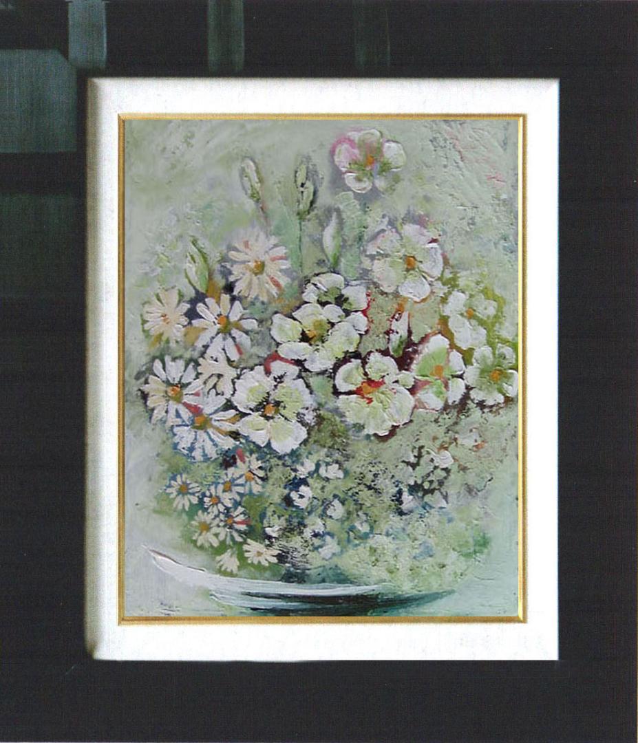 油絵 菅家令子 絵 絵画 インテリア uF6-112802 花
