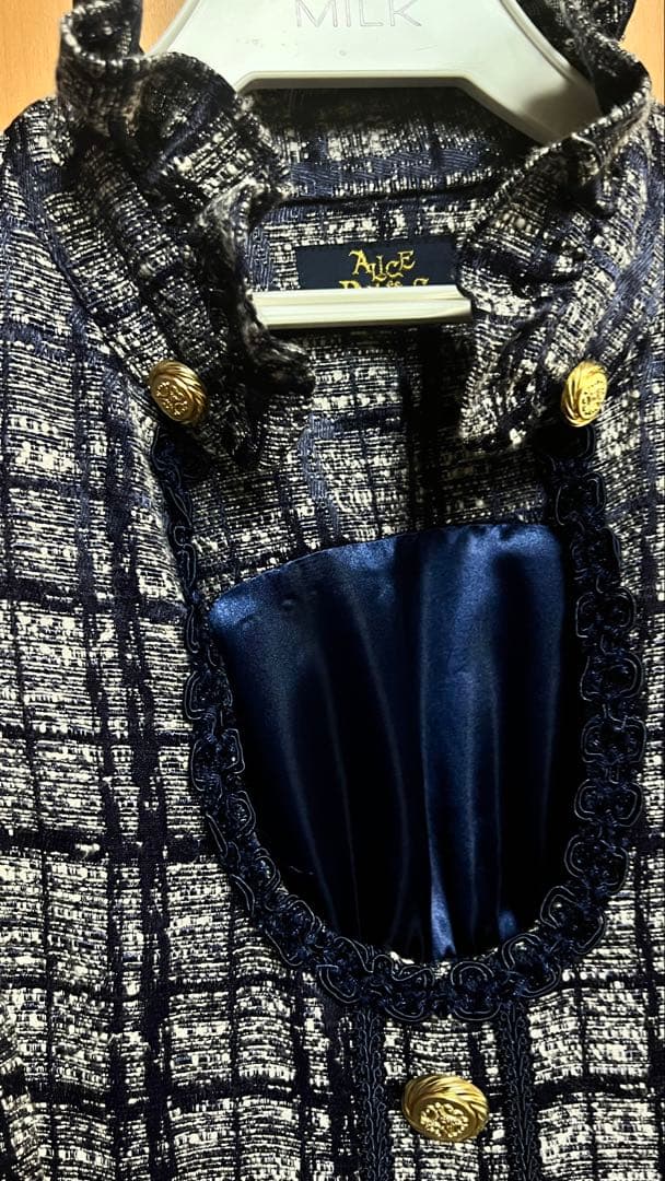 チェックツイード JSK 紺色