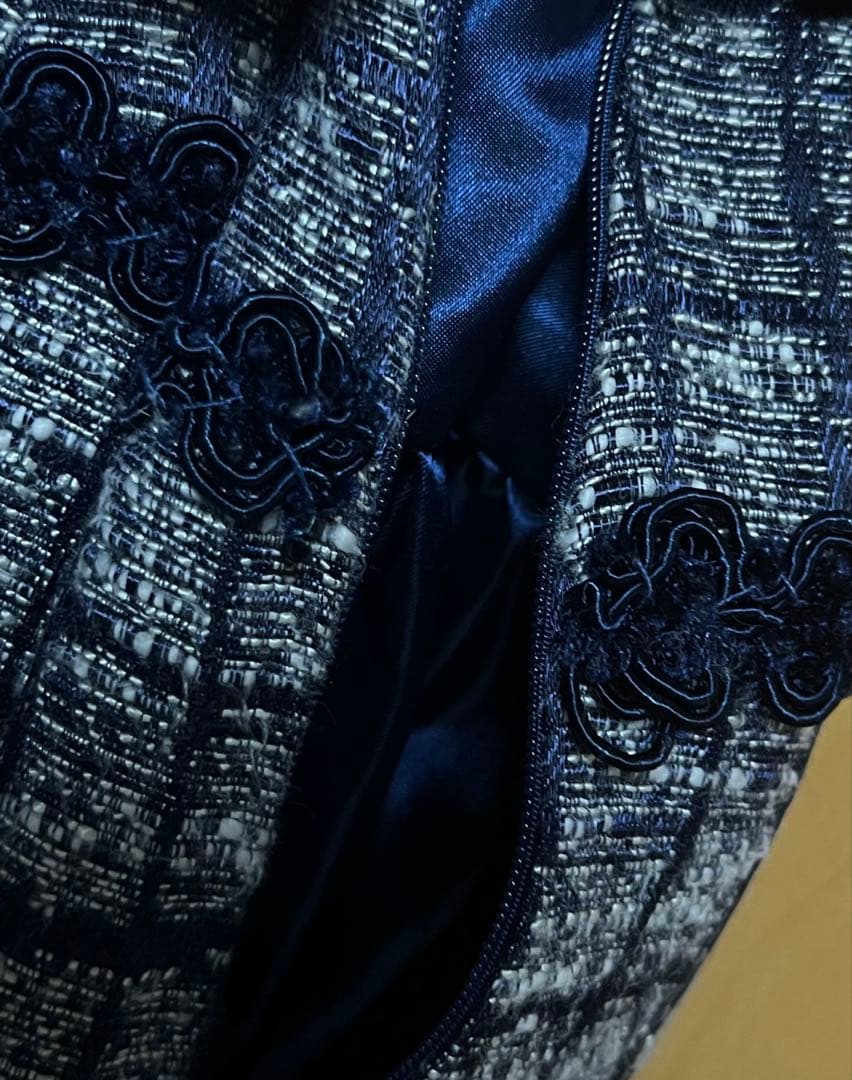 チェックツイード JSK 紺色