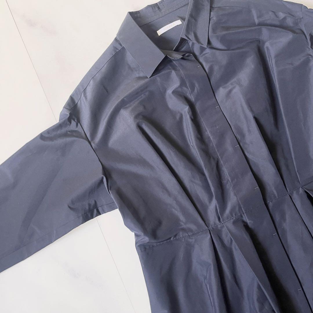 新品同様 AMACA トリアセタイプライター　シャツワンピース ロング丈 現行品