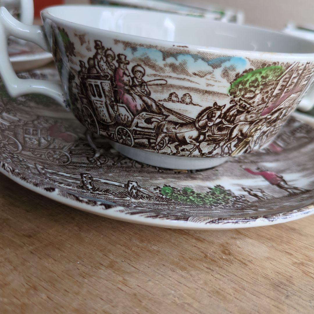 ヴィンテージ スープカップ&ソーサー 6セット イギリス製