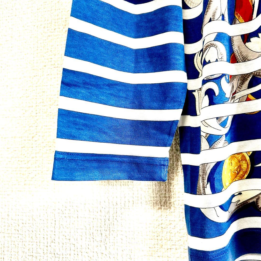 極美品 HERMES レディース ボーダーロングT 轡の気品