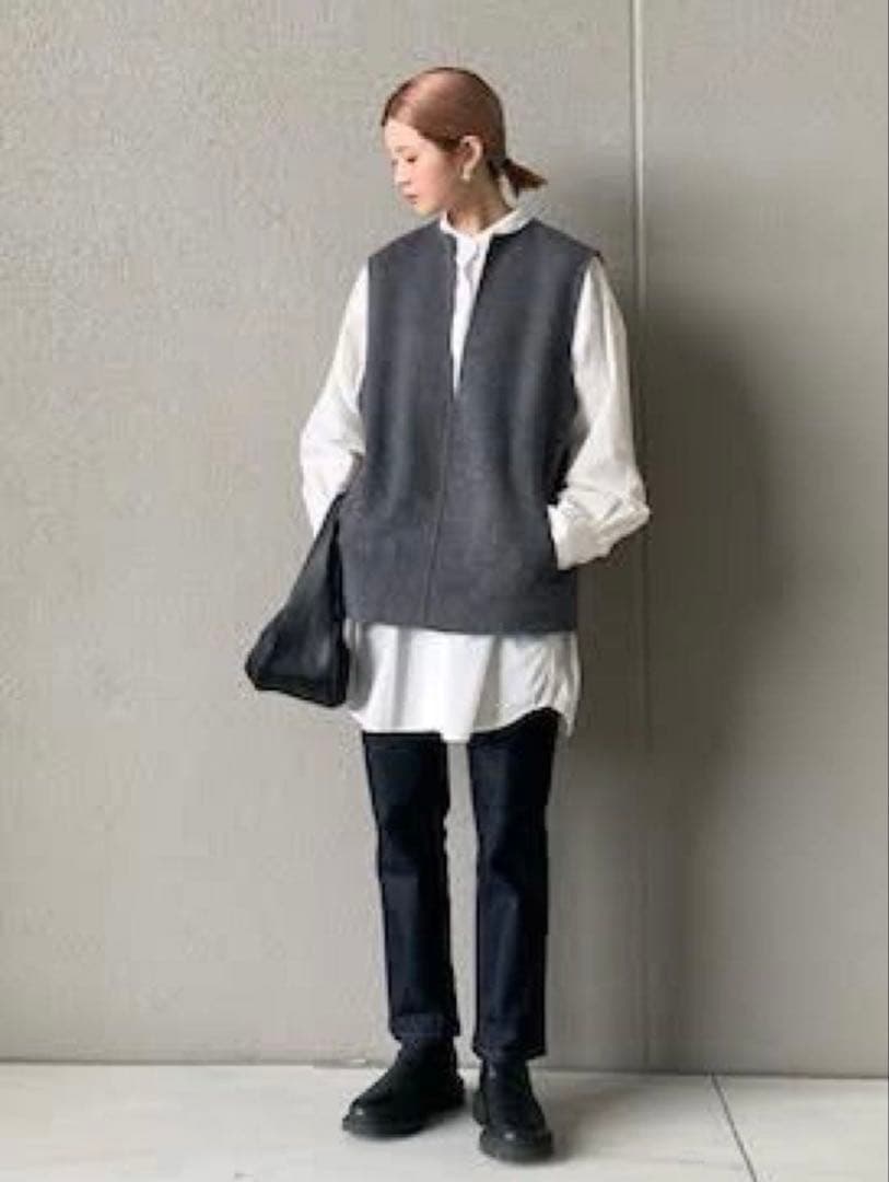 m*.様 TODAYFULトゥデイフル　キーネックウールベスト