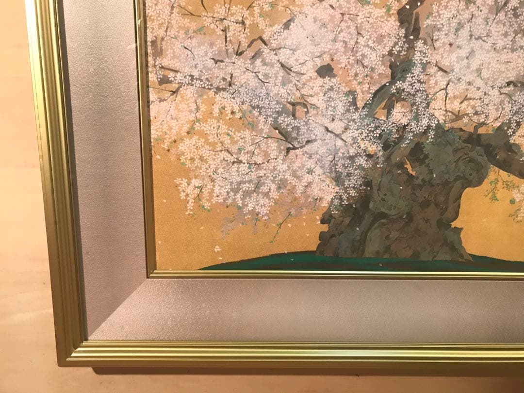 TUSAさま専用　中島千波「山高神代桜」 岩絵具方式複製画　作品証明シール有り