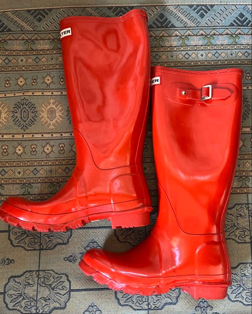 ハンター　ベルト付きレインブーツ　グロスオレンジ　EU37