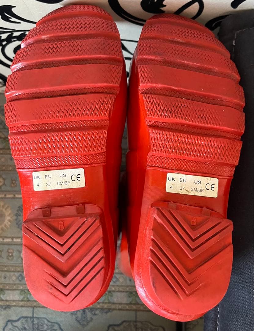 ハンター　ベルト付きレインブーツ　グロスオレンジ　EU37