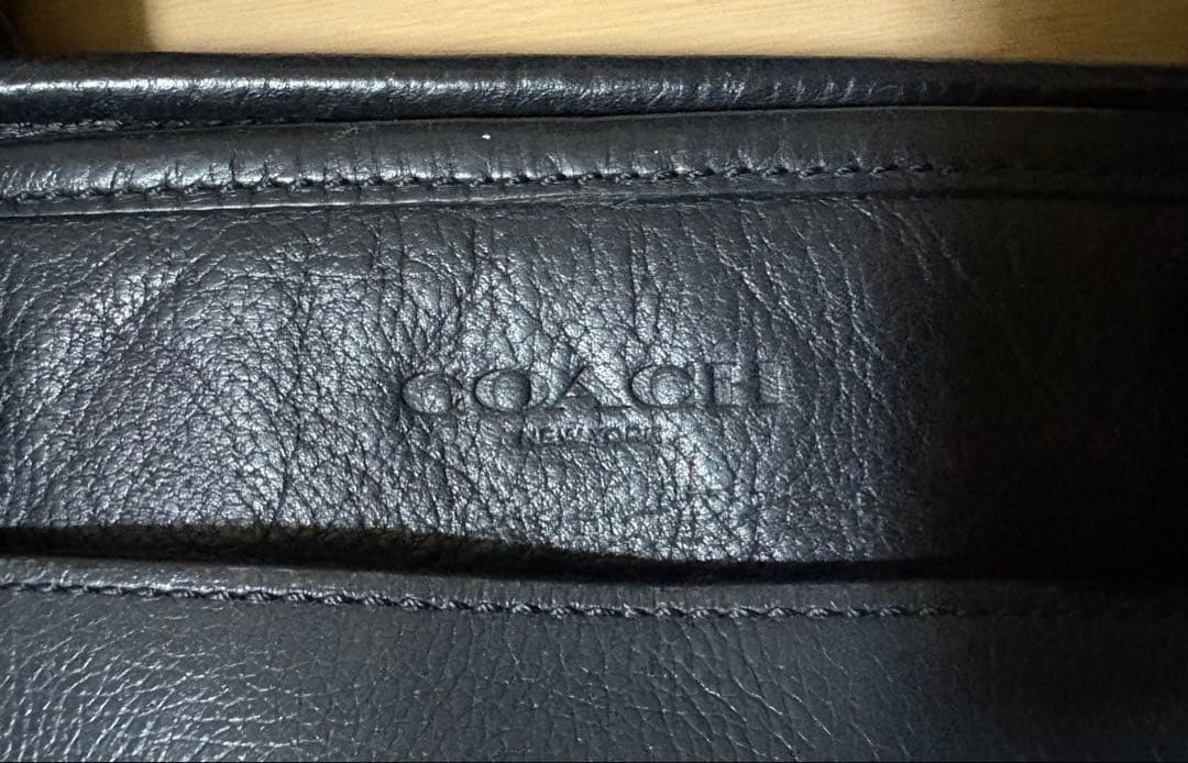 COACH 黒 レザービジネスメンズバッグ +本革バック