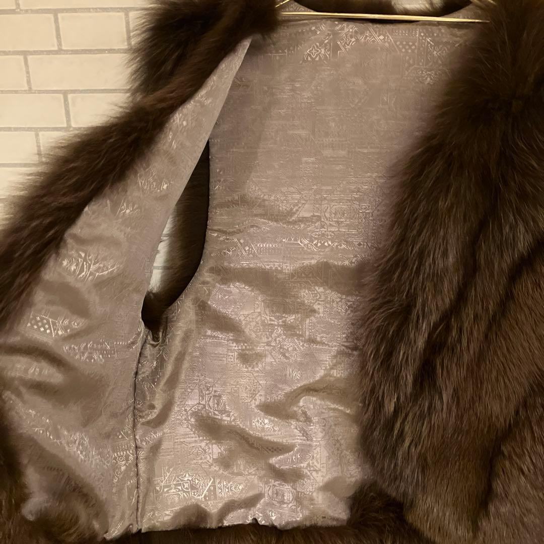 ❤️超美品❤️ブラウン毛皮ベスト　リアルファー ・フォックスベスト