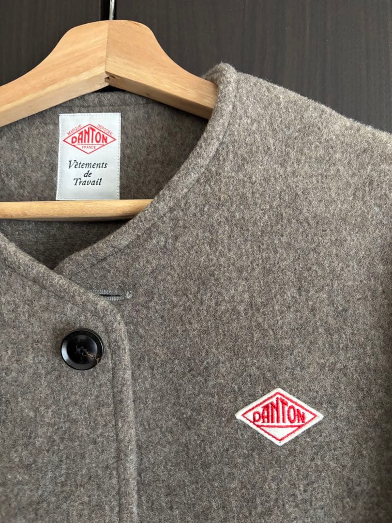 DANTON ダントン ウール モッサ ノーカラーコート