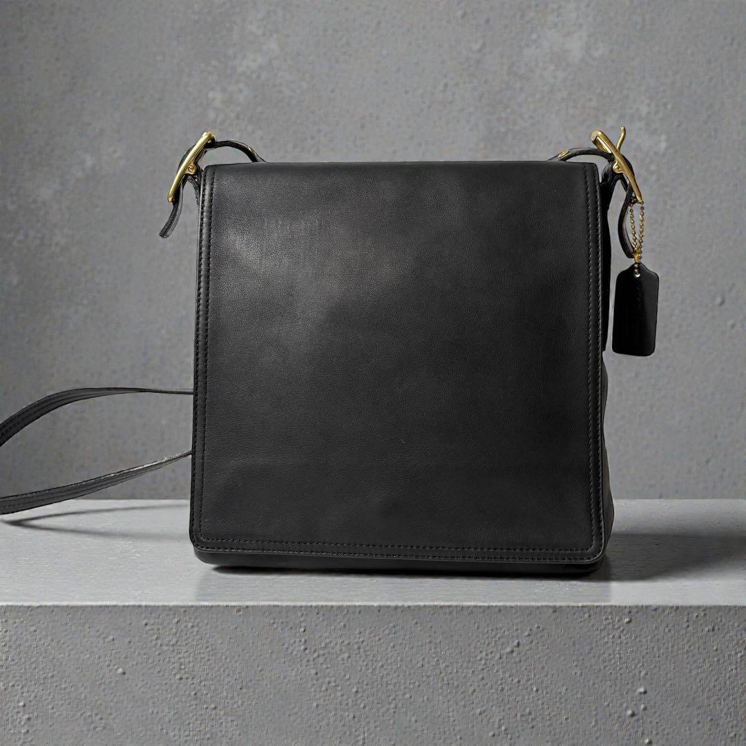 オールドコーチ　ブラック　レザー　vintage coach ショルダーバッグ