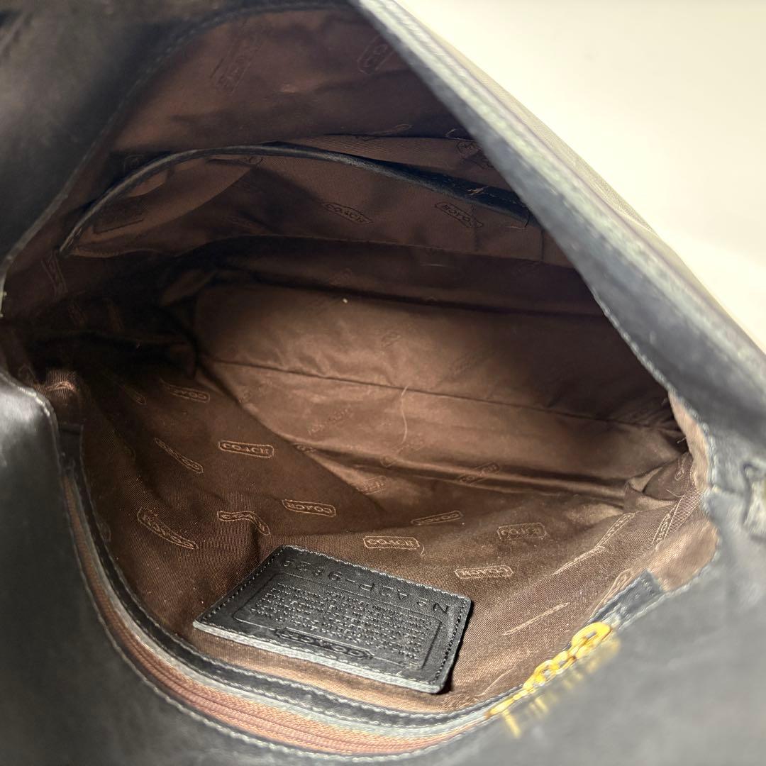 オールドコーチ　ブラック　レザー　vintage coach ショルダーバッグ