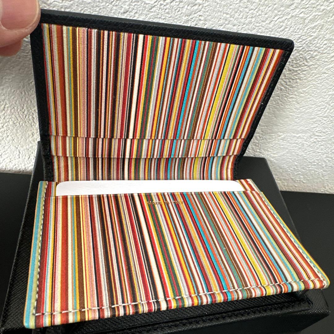 【Paul Smith】カードケース/折り財布/ストライプ/イタリア製/新品