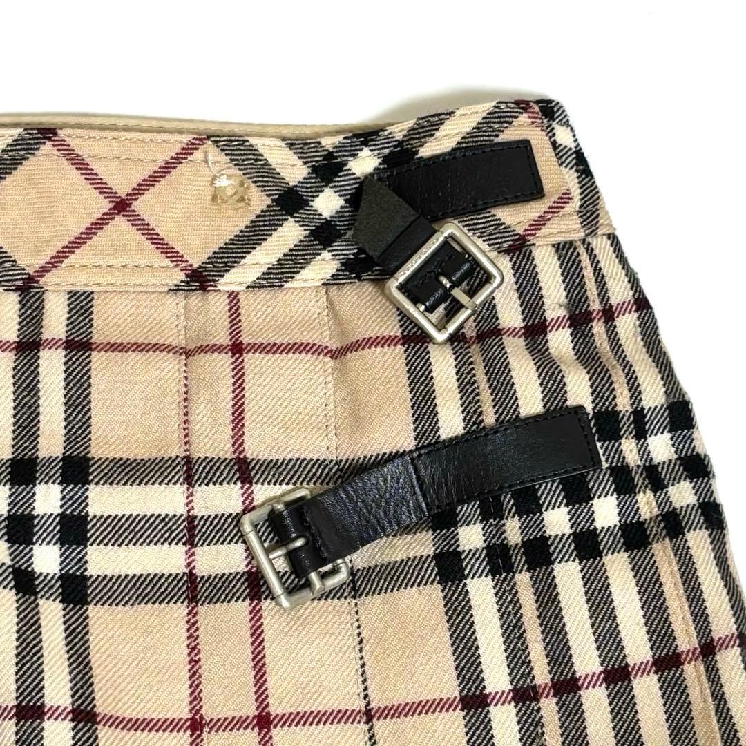 【BURBERRY LONDON】ノバチェック プリーツ 巻きスカートバーバリー