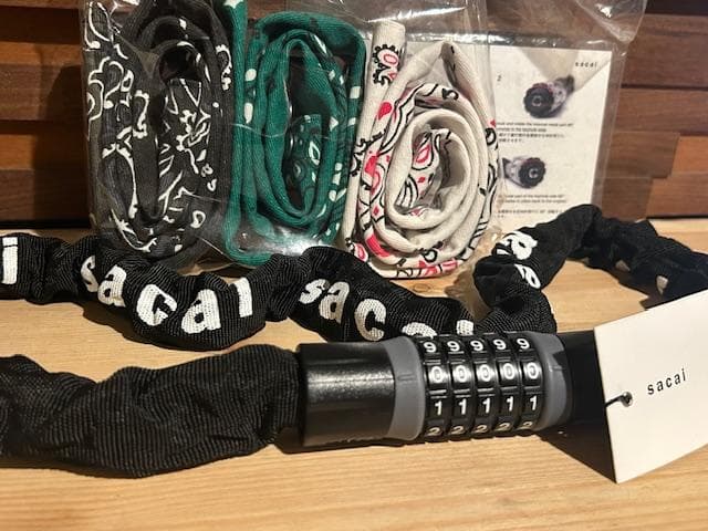 ♪送料無料★sacai★希少★自転車ロックチェーン★新品★22-0336S★黒♪