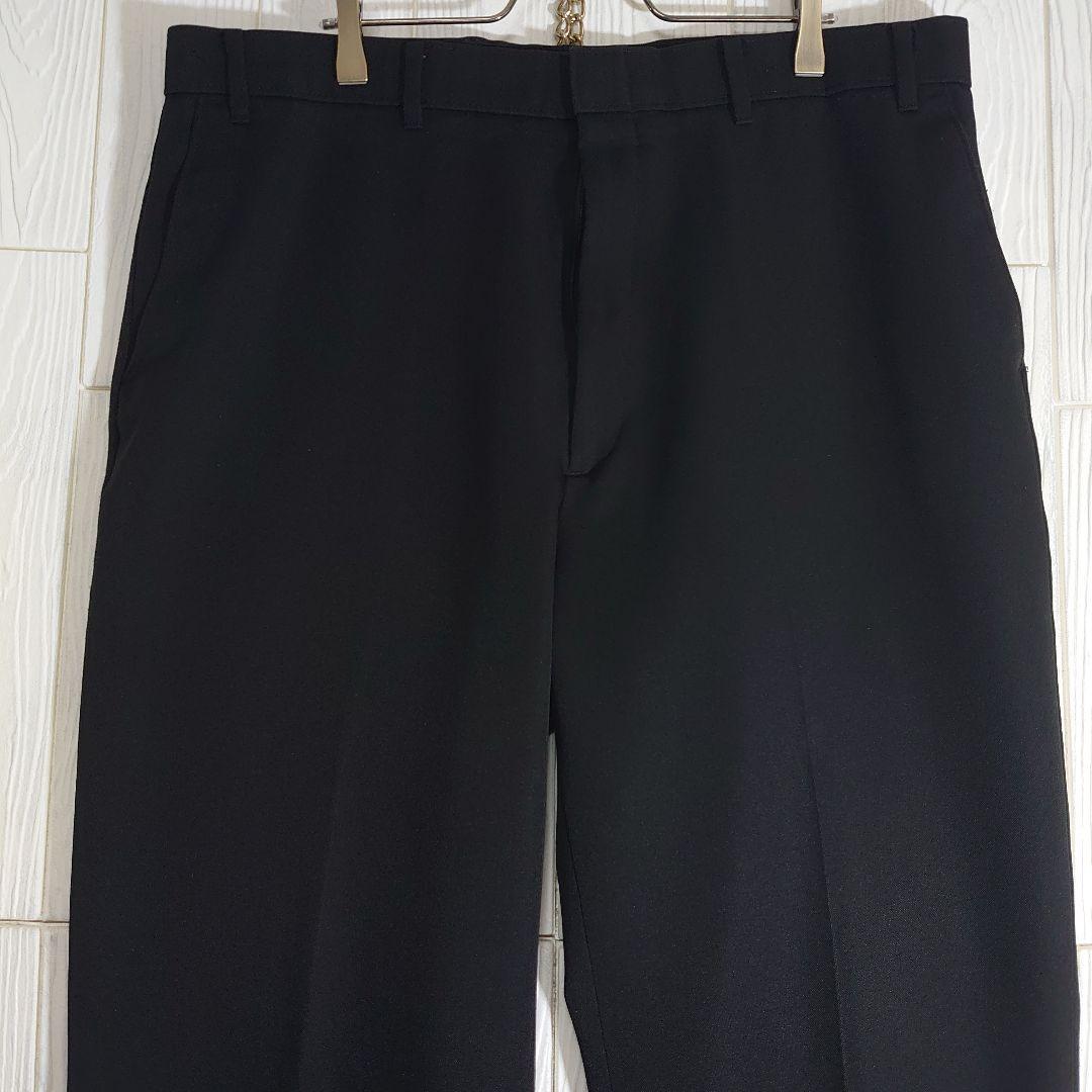 人気 リーバイス アクションスラックス W38L31 ブラック ポリパンツ 古着