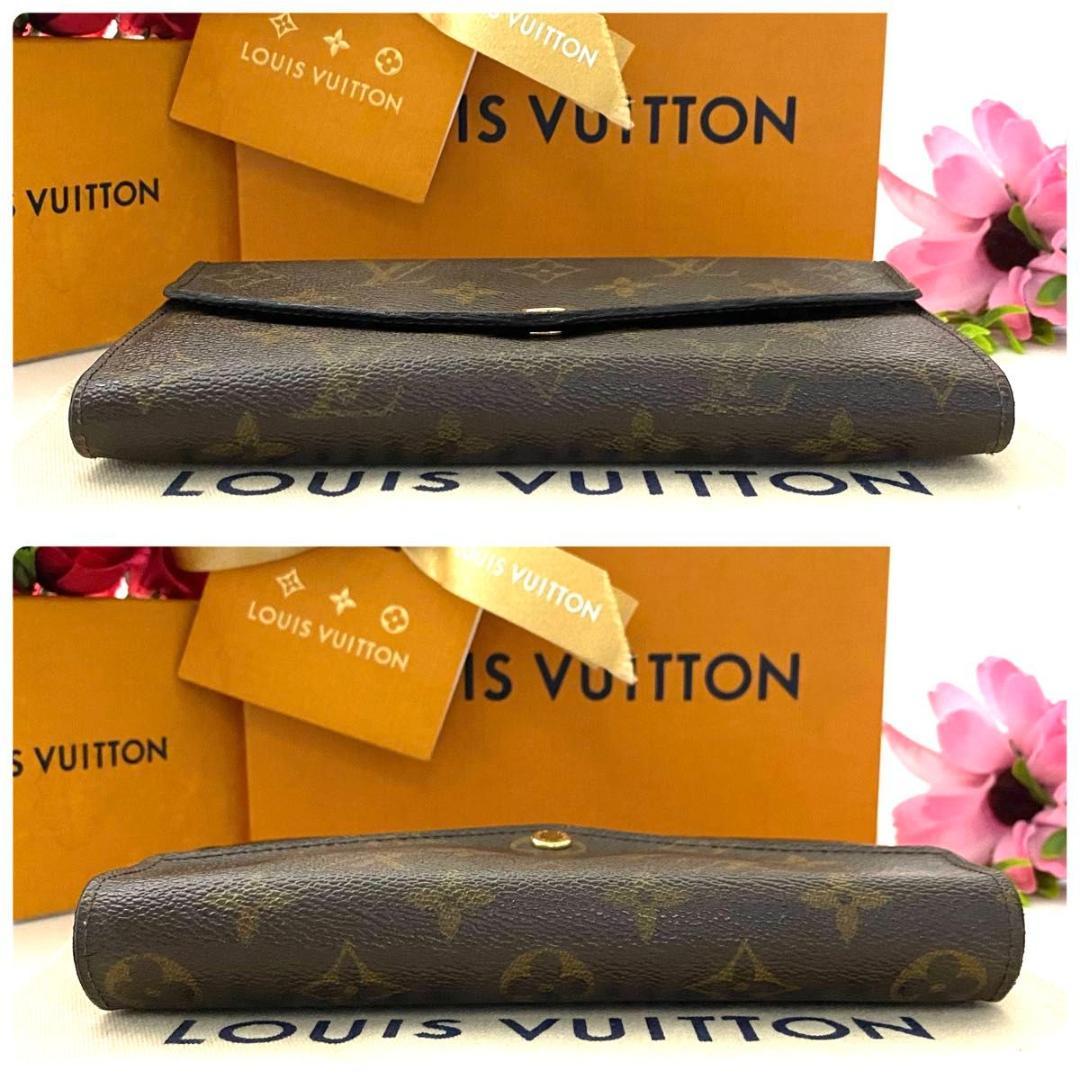 ルイ ヴィトン◎ポルトフォイユ サラ モノグラム 長財布 フラップ 新型 茶色