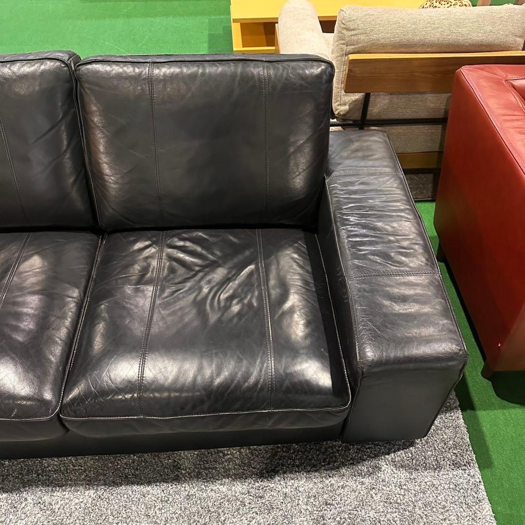 IKEA 2人掛けソファ KIVIK 幅186 合皮 ブラック 家具 B059