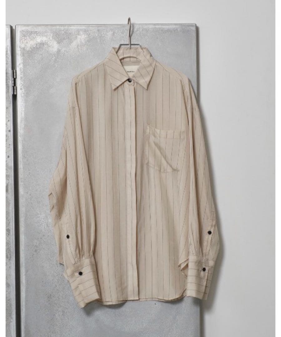 美品TODAYFUL Stripe Silky Shirts/ストライプシルキー