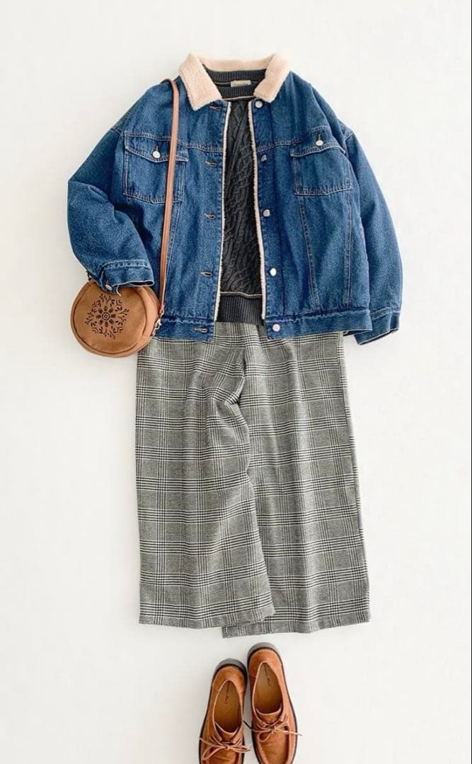 サマンサモスモス デニムボアジャケット　ネイビー