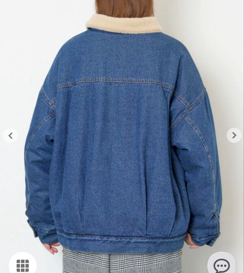 サマンサモスモス デニムボアジャケット　ネイビー
