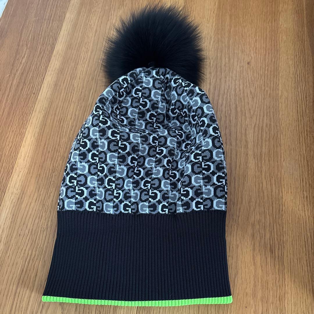 G/FORE ニット帽 ブラック/ネオンイエロー