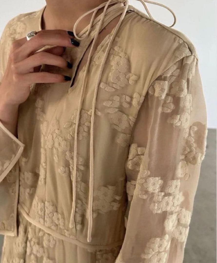 CLANE クラネワンピースBULGED FLOWER JACQUARD