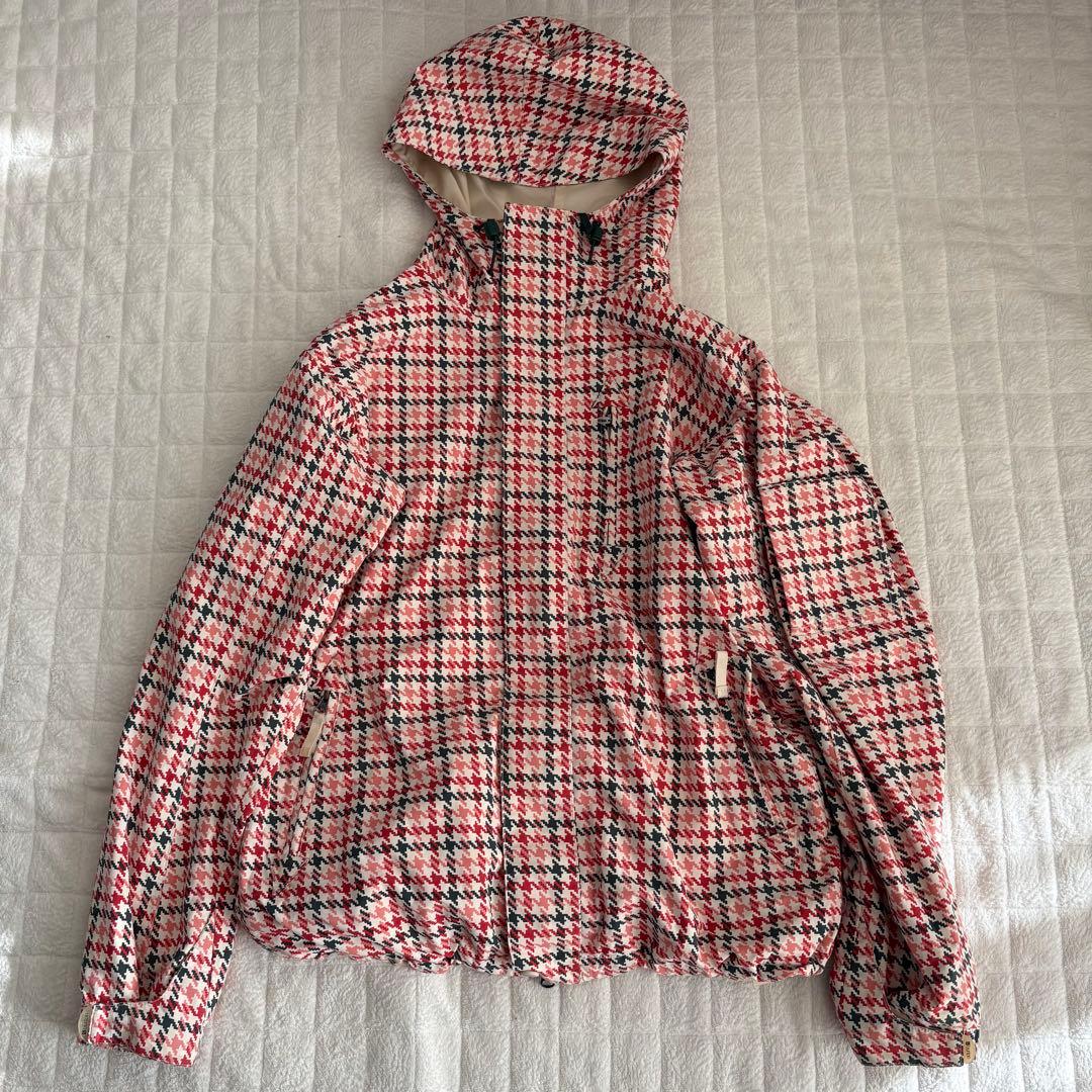 burton スノーウェエア レディース　上M　下S　白系チェックスノボースキー