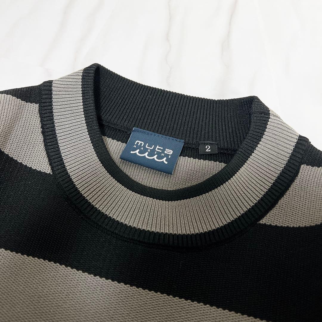 《美品》muta MARINE GOLF ボーダーニットワンピース ゴルフウエア