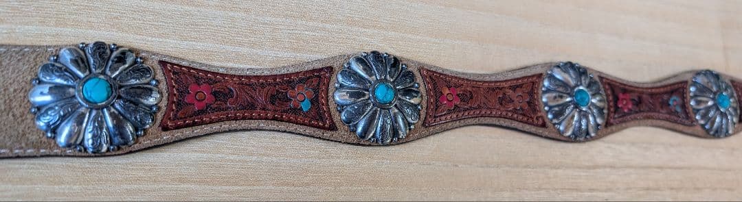 Tony Lamaレザー ベルト C51065 34in ターコイズ