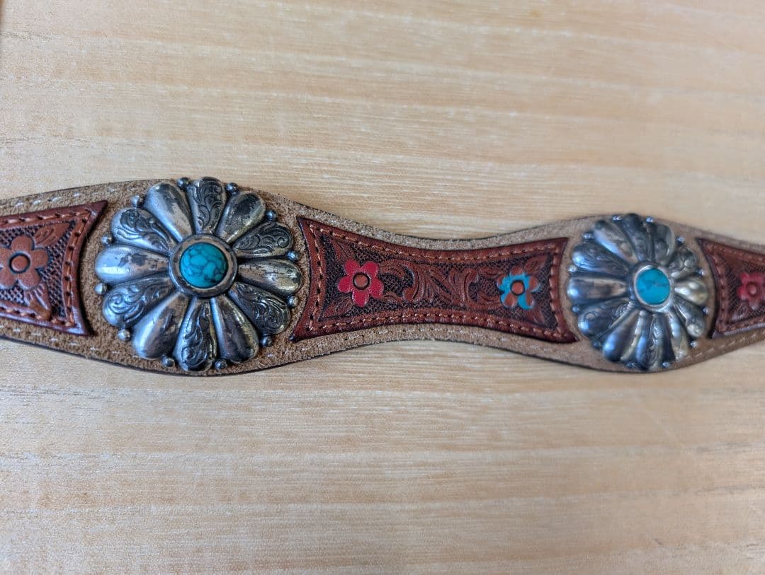 Tony Lamaレザー ベルト C51065 34in ターコイズ