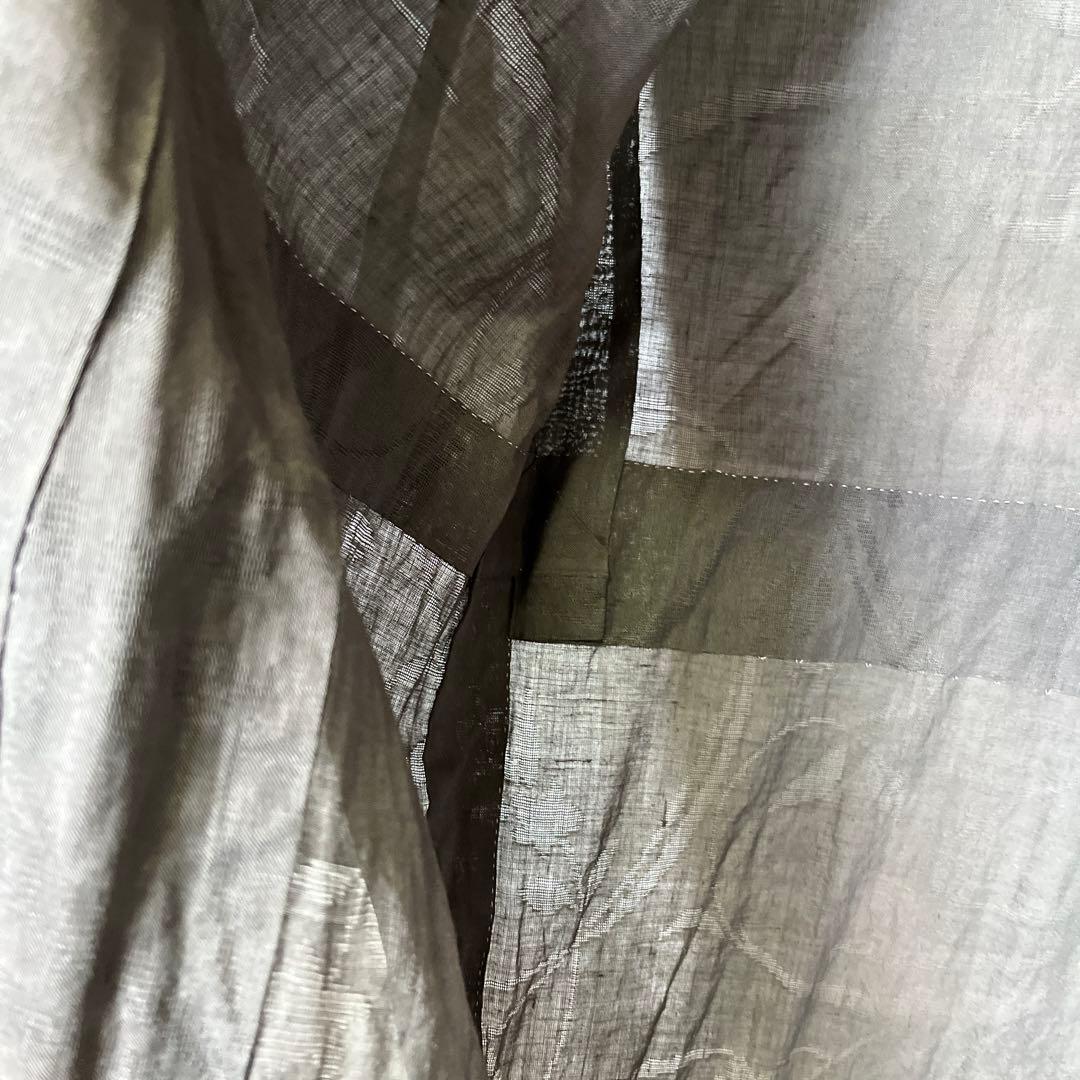 【ラスト1枚】汗ばむ季節を快適に‼️洗える麻の長襦袢　粋なブラック　SIN-7